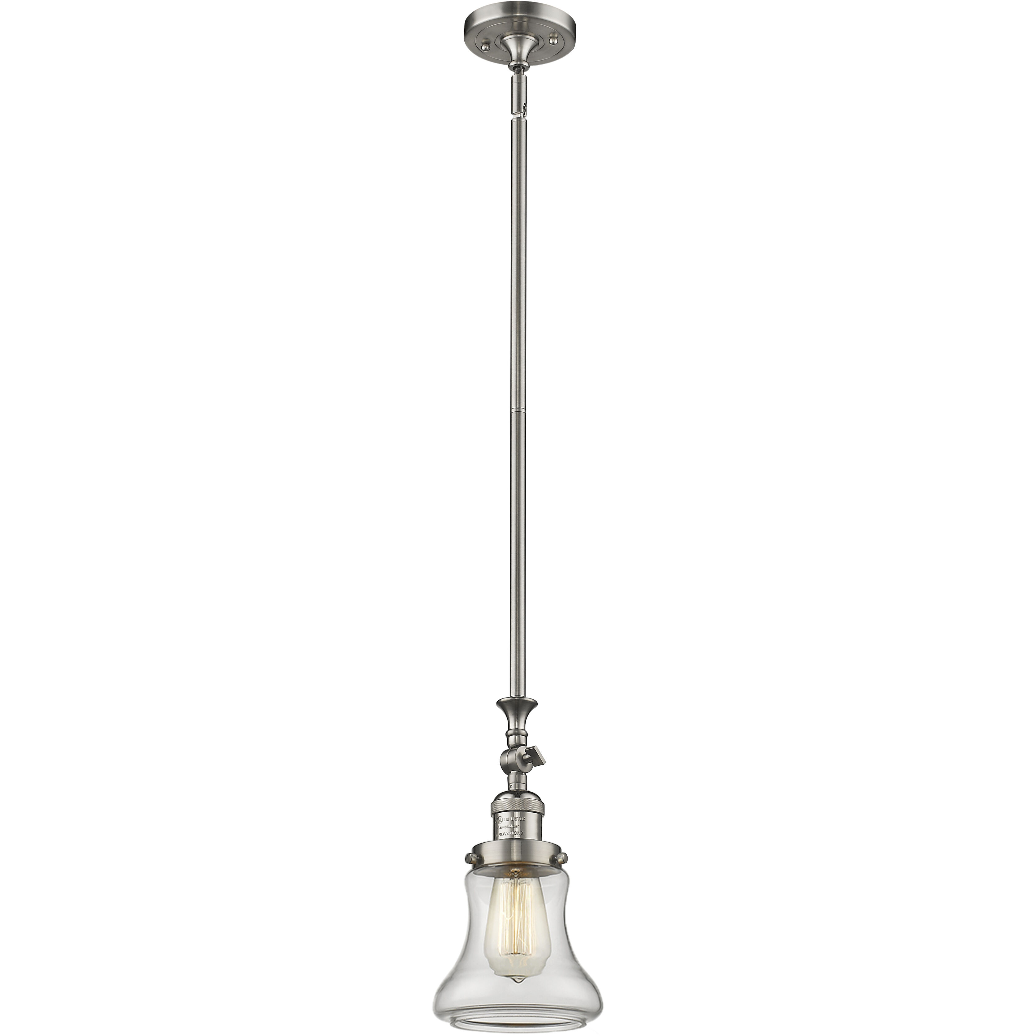 Franklin Restoration Bellmont 1 Light 6.5 inch Brushed Satin Nickel Mini Pendant Ceiling Light in Incandescent, Clear, Franklin Restoration