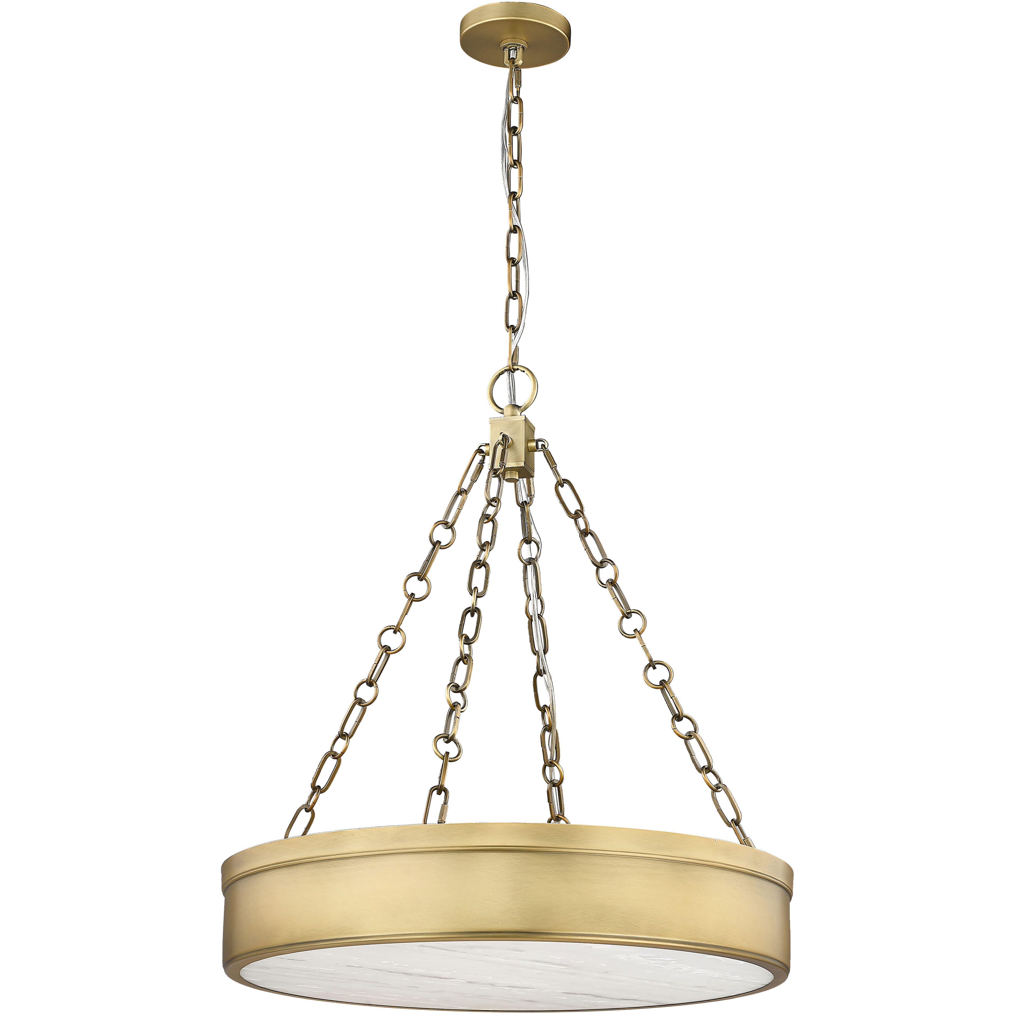 Anders LED 22 inch Rubbed Brass Chandelier Ceiling Light