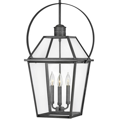 Heritage Nouvelle LED 13 inch Blackened Brass with Black Outdoor Hanging Lantern