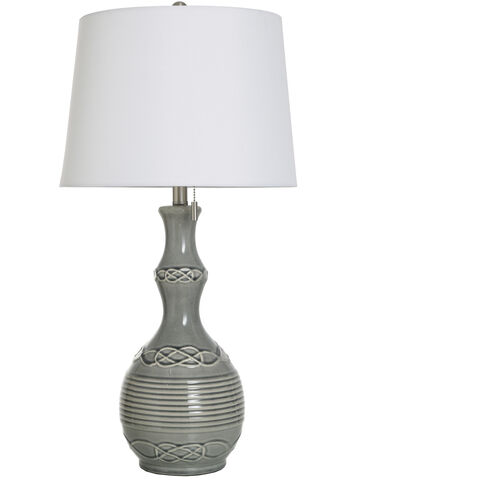 Cameron 30 inch 100.00 watt Gloss Light Sage Table Lamp Portable Light