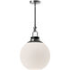 Alora Mood Copperfield 1 Light 15.75 inch Chrome Pendant Ceiling Light in Matte Opal Glass