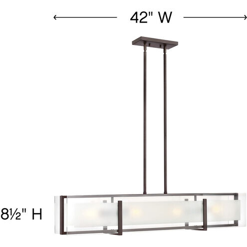 Latitude LED 42 inch Oil Rubbed Bronze Indoor Linear Chandelier Ceiling Light