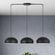 Domma 3 Light 48 inch Black with Brushed Nickel Accents Linear Chandelier Ceiling Light, Extra Large
