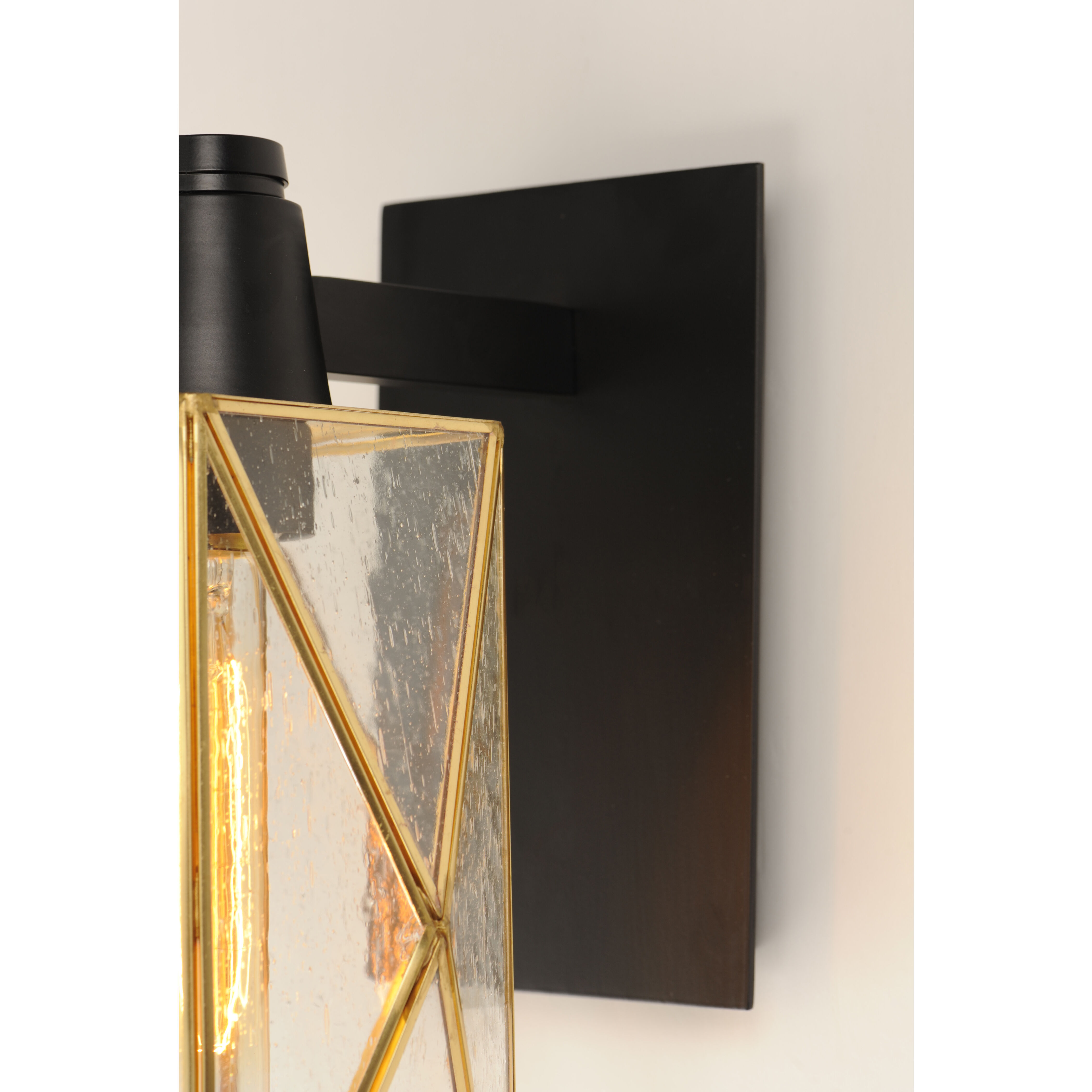 Norfolk 1 Light 13.25 inch Black/Burnished Brass Outdoor Wall Mount