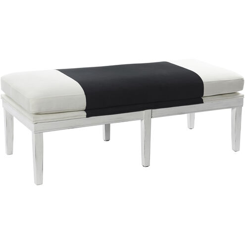 Cameron White and Black Velvet Bench