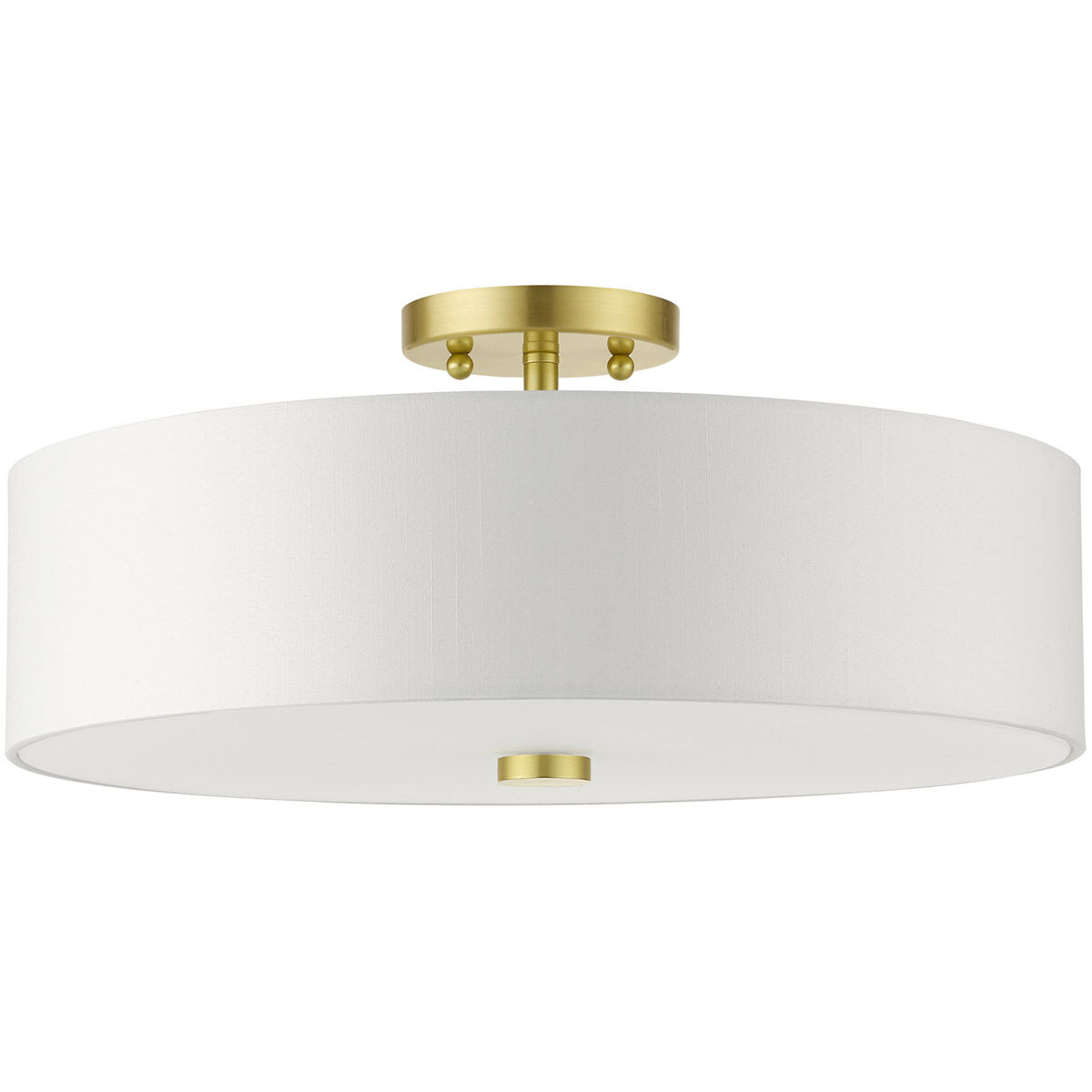 Meridian 4 Light 18 inch Satin Brass Semi Flush Ceiling Light