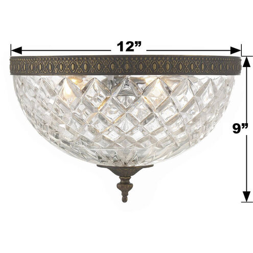 Westbury 3 Light 12 inch English Bronze Flush Ceiling Light