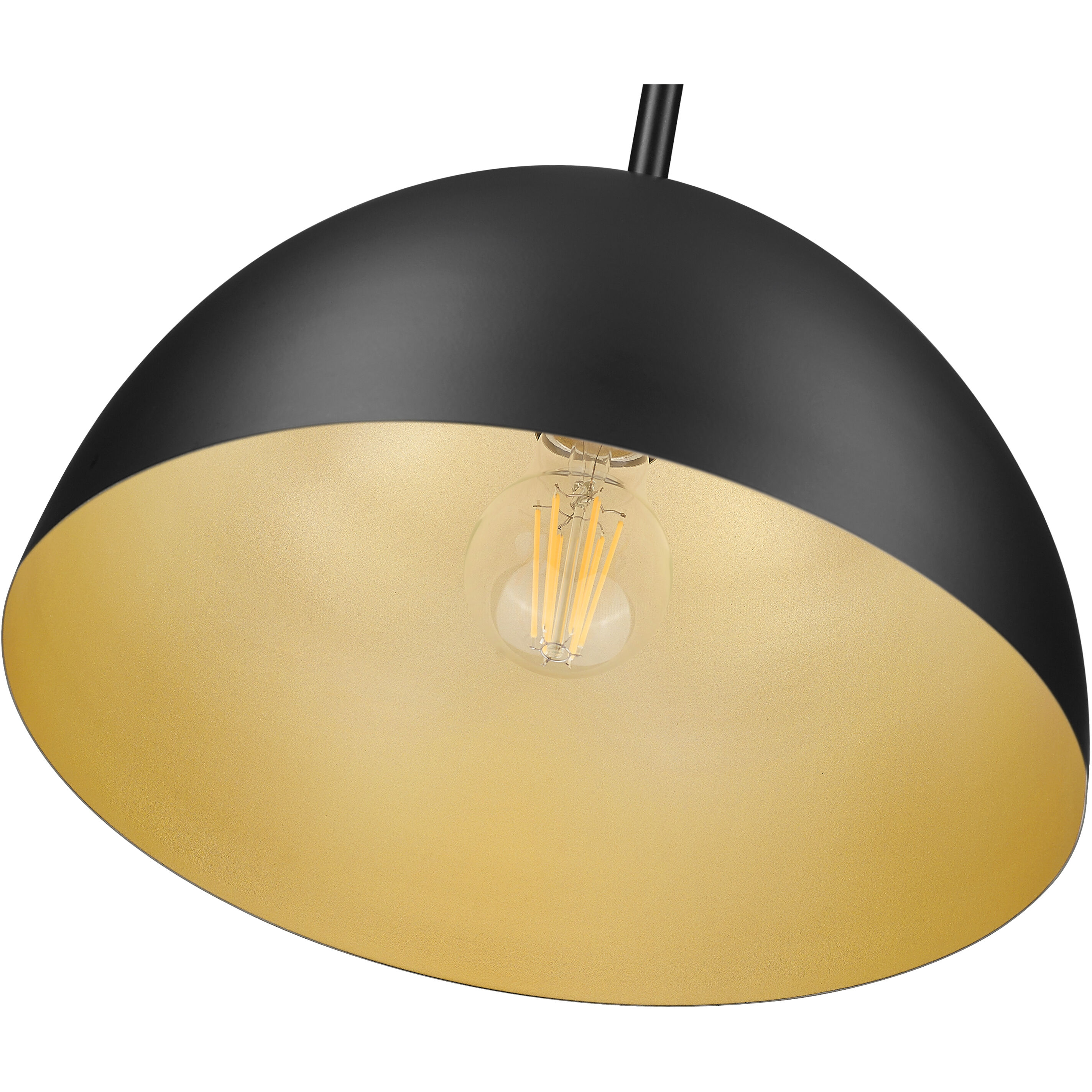 Vega 1 Light 12 inch Matte Black Pendant Ceiling Light