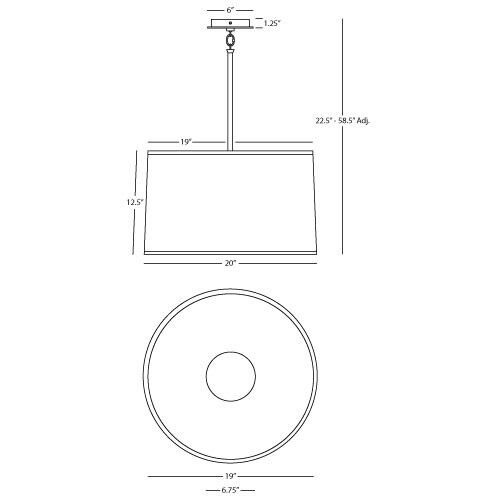 Echo 3 Light 20 inch Stainless Steel Pendant Ceiling Light
