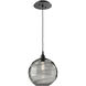Terra 1 Light 9 inch Matte Black Pendant Ceiling Light in Terra Smoke
