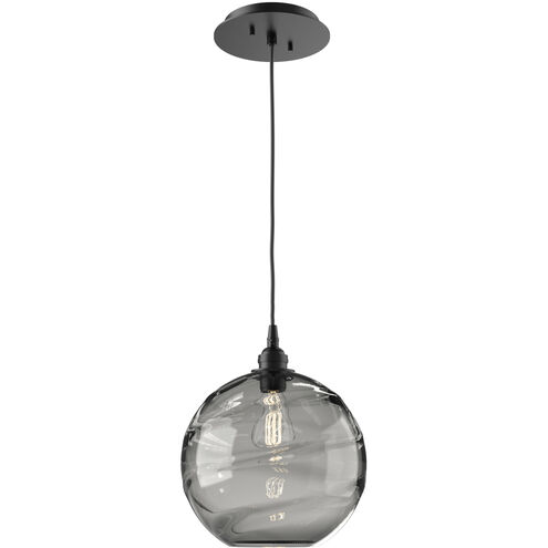 Terra 1 Light 9 inch Matte Black Pendant Ceiling Light in Terra Smoke
