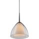 Rainbow LED 4.5 inch Matte Chrome Small Pendant Ceiling Light in Clear Glass