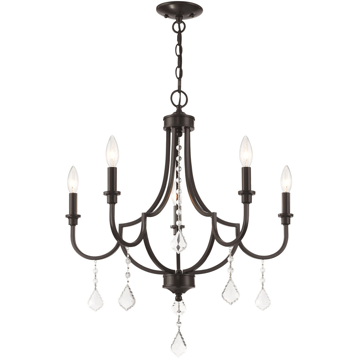 Glendale 5 Light 25 inch English Bronze Chandelier Ceiling Light