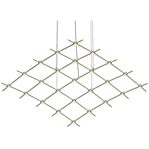 Constellation Aquarius Medius LED 121.75 inch Satin Brass Chandelier Ceiling Light in 3000K, Clear Faceted Acrylic, 10 FT. Cord