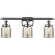 Small Bell 3 Light 26 inch Polished Chrome Bath Vanity Light Wall Light, Ballston