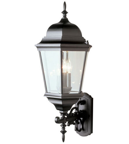 Classical 3 Light 30 inch Black Outdoor Wall Lantern