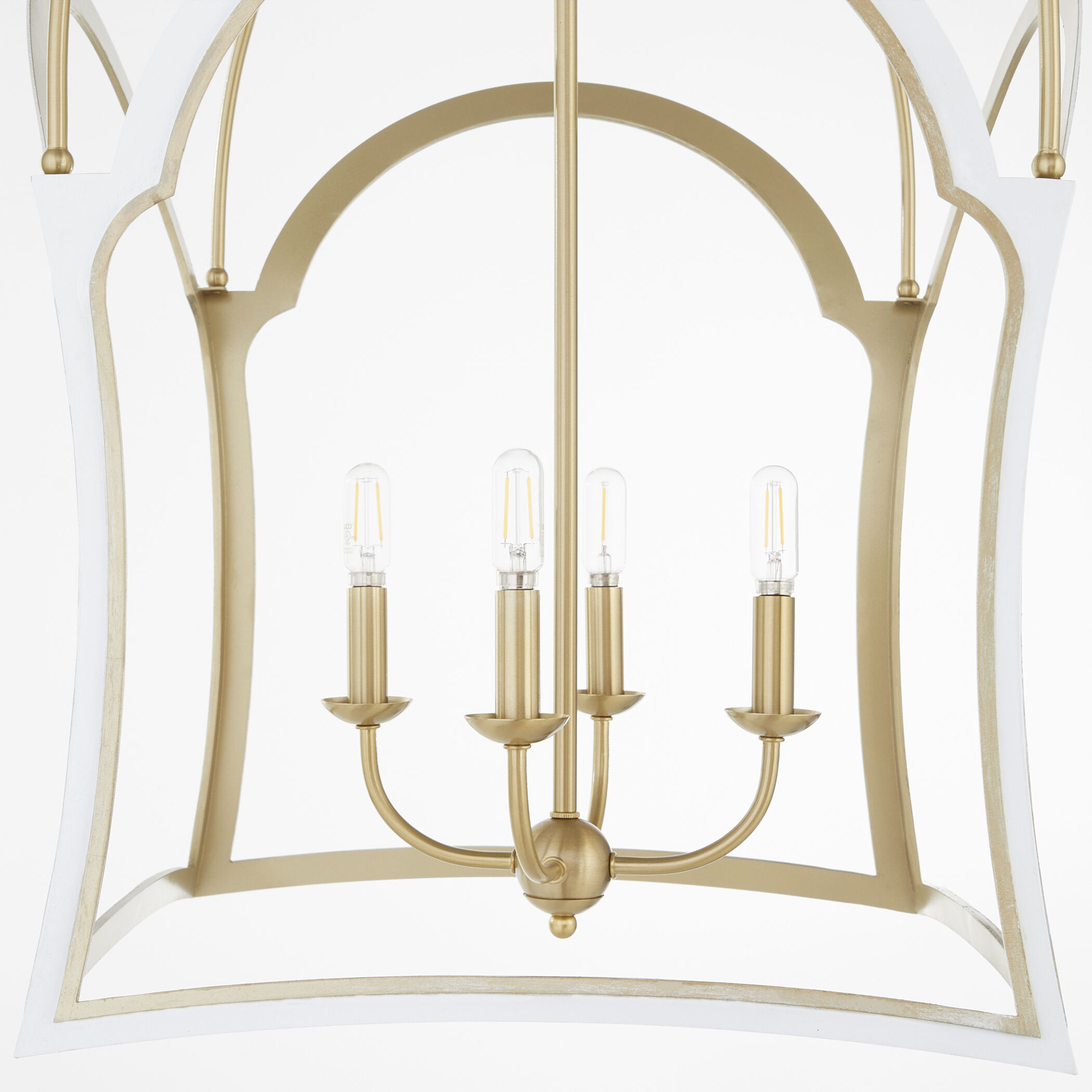 Tiffany 4 Light 21.25 inch Studio White with Aged Brass Entry Ceiling Light