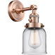 Franklin Restoration Small Bell LED 5 inch Antique Copper Sconce Wall Light, Franklin Restoration