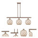 Ballston Farmhouse Rope LED 36 inch Antique Copper Island Light Ceiling Light in White Glass with Brown Rope, Ballston