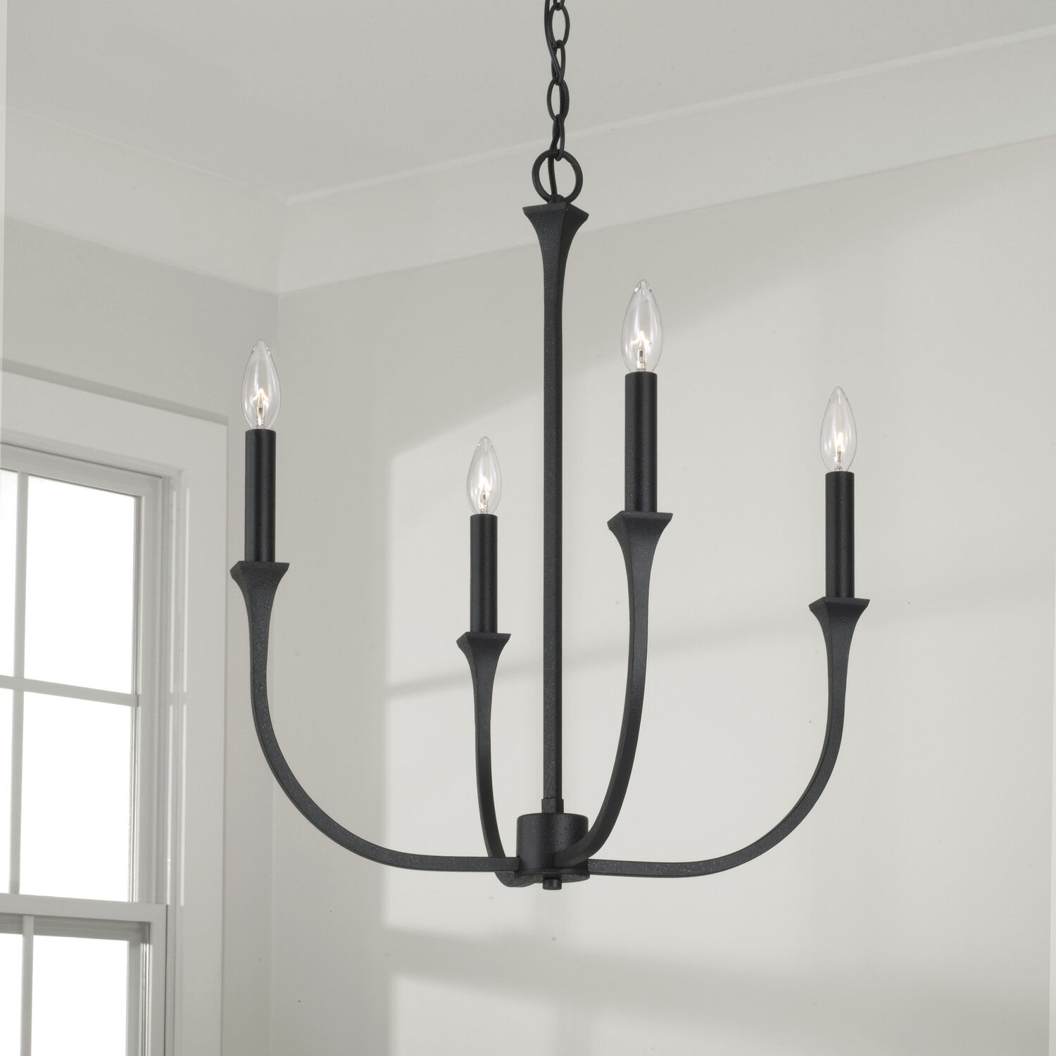 Decklan 4 Light 21.25 inch Black Iron Chandelier Ceiling Light