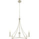 Contemporary 4 Light 30 inch Brushed Nickel Chandelier Ceiling Light