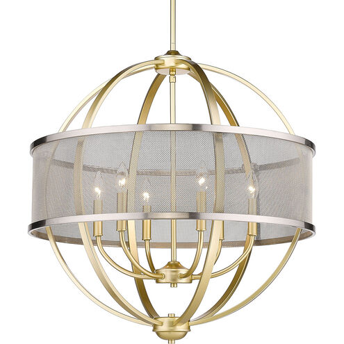 Colson 6 Light 27 inch Olympic Gold Chandelier Ceiling Light in Pewter