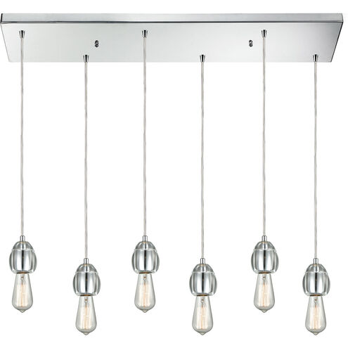 Scarsdale 6 Light 32 inch Polished Chrome with Clear Mini Pendant Ceiling Light