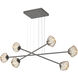 Mesa LED Graphite Linear Multi-Pendant Ceiling Light in 3000K LED, Amber, Triple Moda