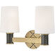 Declan 2 Light 15 inch Heritage Brass with Black Oxide Bath Light Wall Light