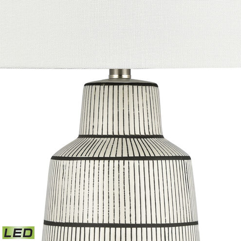 Ansley 30 inch 9.00 watt Gray Glazed with Satin Nickel Table Lamp Portable Light