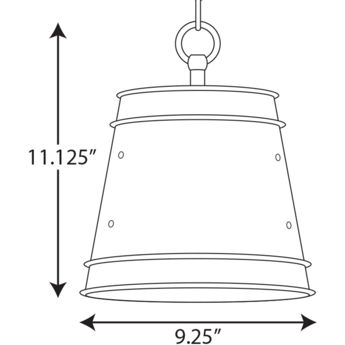 Galveston 1 Light 9.25 inch Galvanized Pendant Ceiling Light