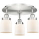 Bell 3 Light 16.75 inch Satin Nickel Flush Mount Ceiling Light in Matte White
