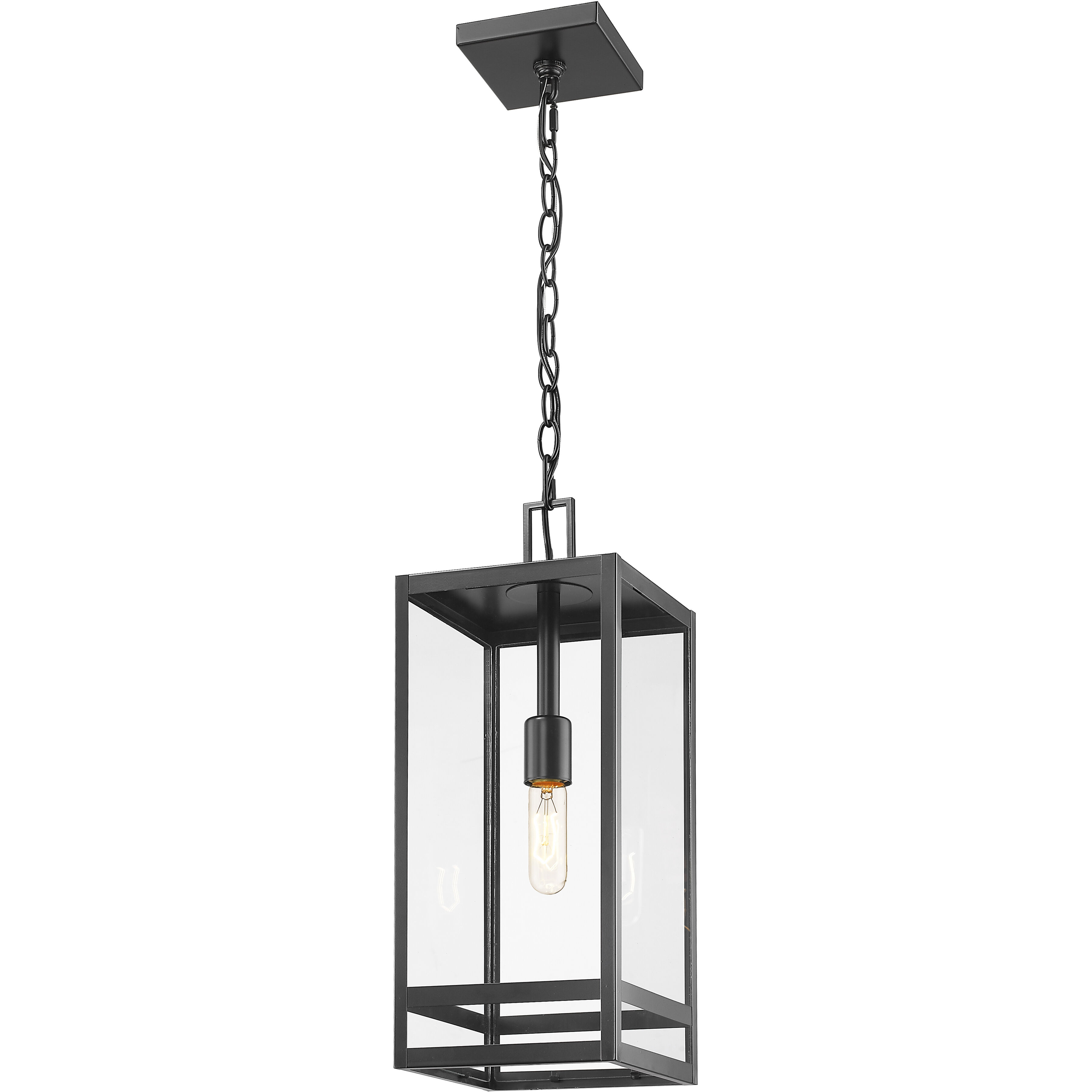 Nuri 1 Light 7.5 inch Black Outdoor Chain Mount Ceiling Fixture