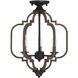 Westwood 3 Light 14 inch Barrelwood with Brass Accents Semi-Flush Ceiling Light
