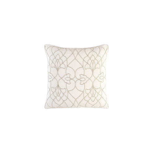 Dotted Pirouette 20 X 20 inch Cream and Taupe Throw Pillow