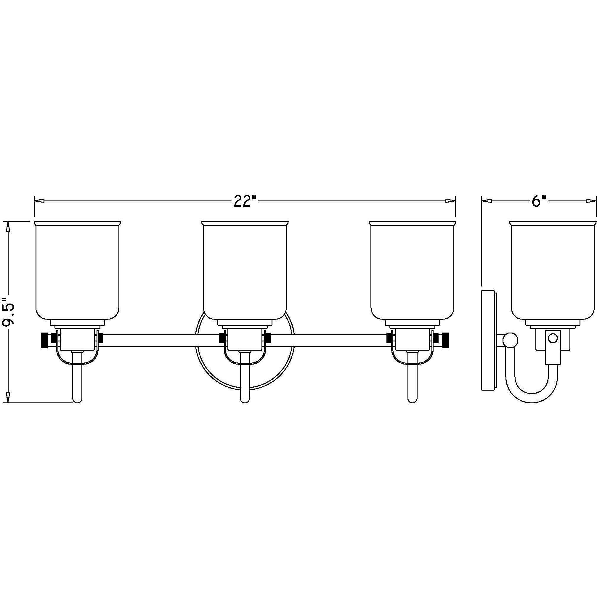 Kinsley 3 Light 22 inch Matte Black Bath Vanity Wall Light