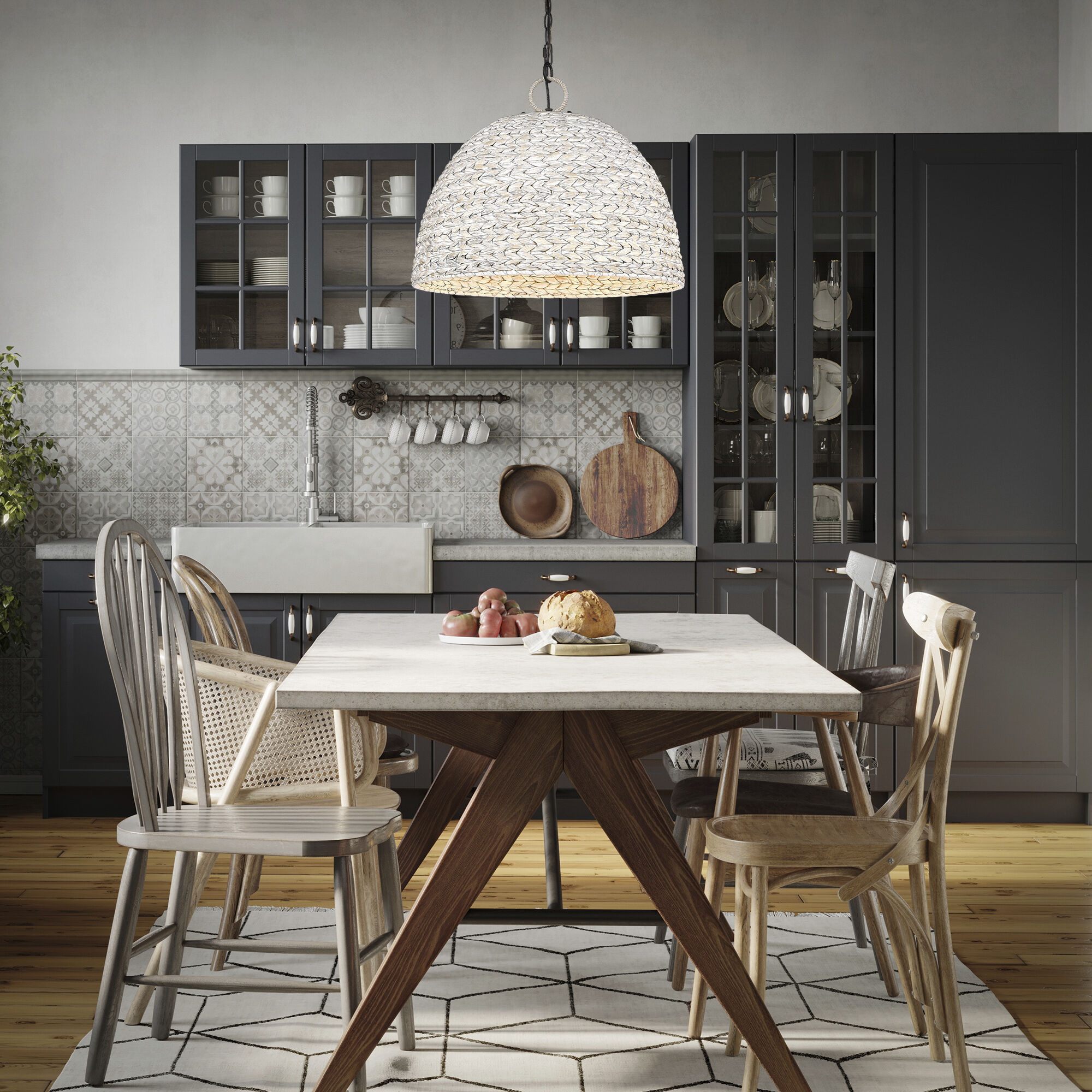 Rue Pendant Ceiling Light in Rubbed Bronze