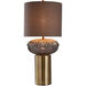 Tiffin 36 inch 150.00 watt Antique Brass/Smoke/Brown Table Lamp Portable Light 