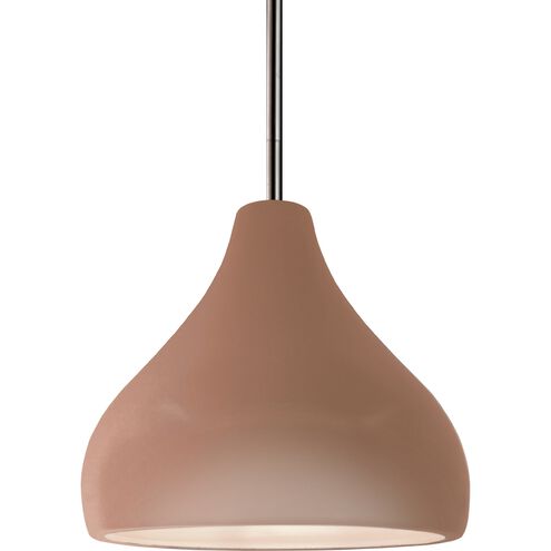 Radiance LED 8 inch Adobe and Brushed Nickel Pendant Ceiling Light