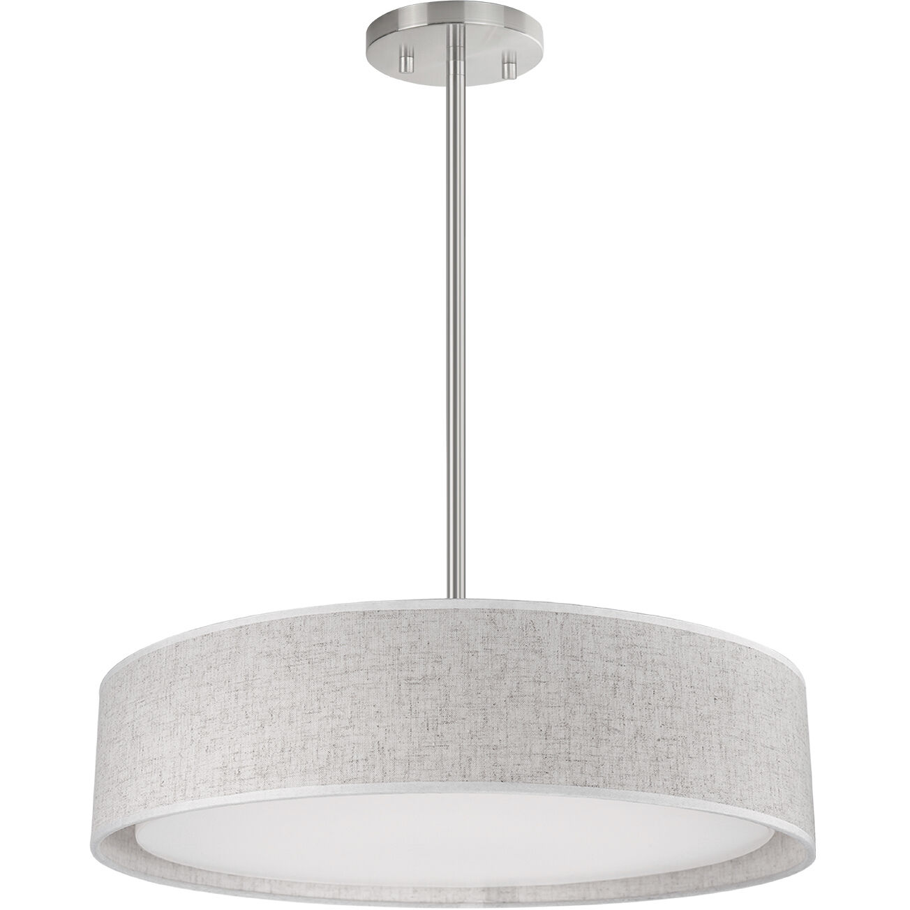 Dalton Pendant Ceiling Light in Beige, Textured Linen Shade