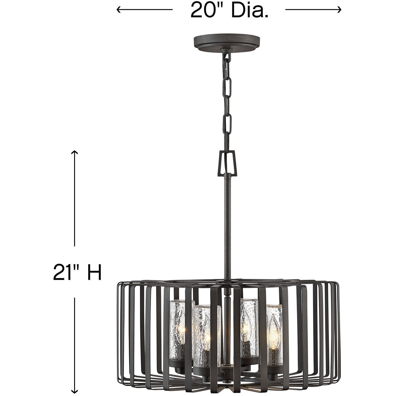 Open Air Reid LED 20 inch Brushed Graphite Outdoor Hanging in 12V LED, Low Voltage