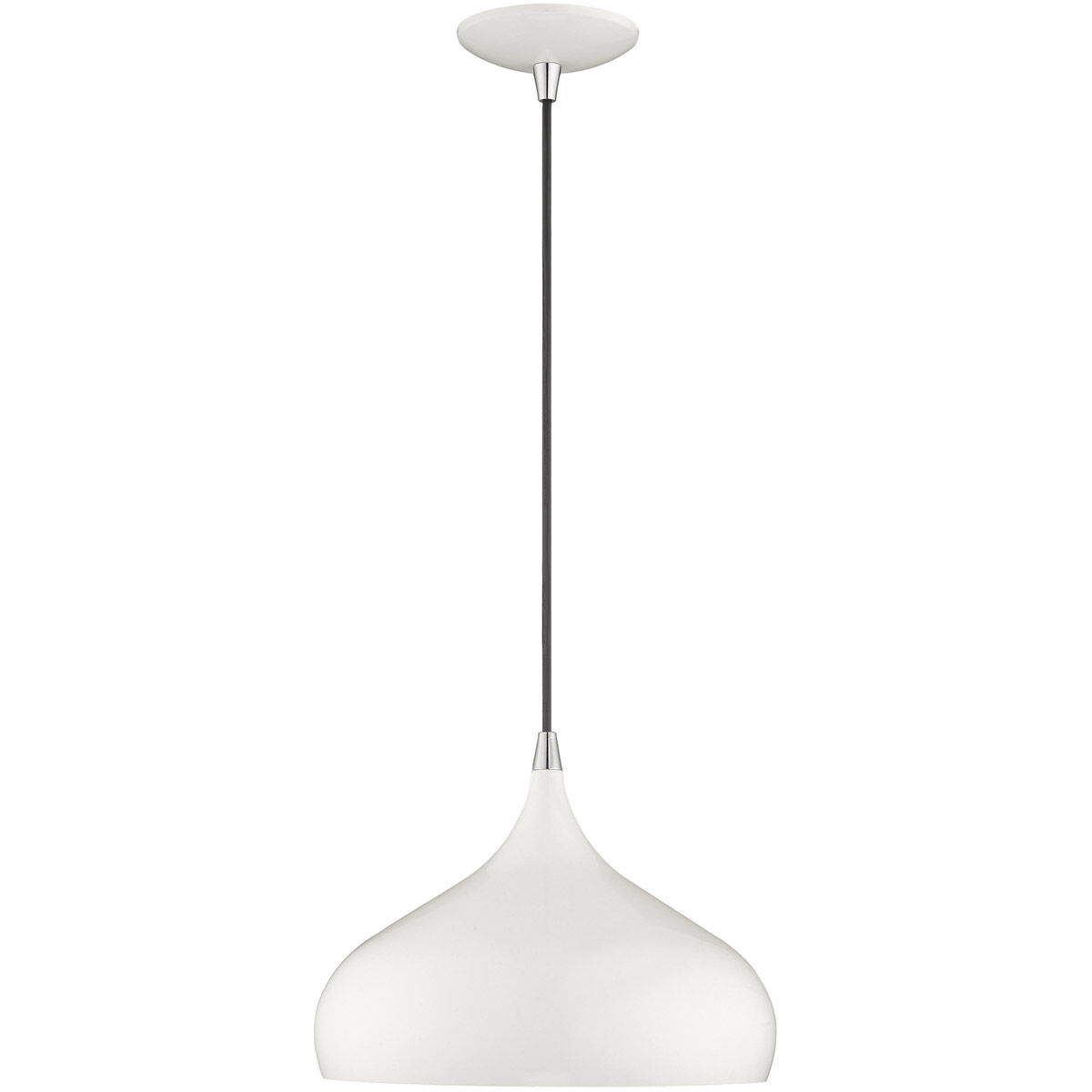 Allison 1 Light 12 inch Shiny White Mini Pendant Ceiling Light