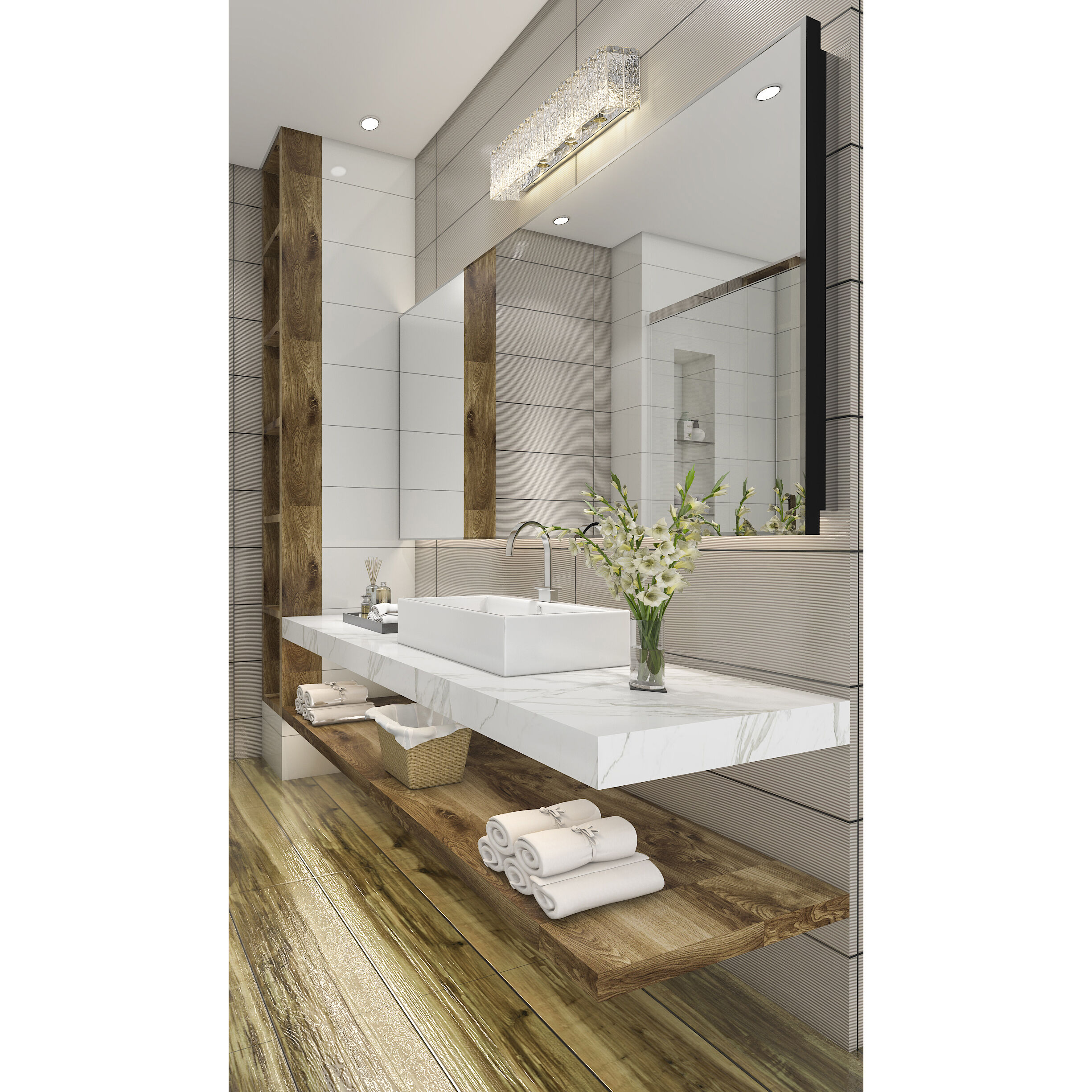 Glacier 4 Light 31.25 inch Chrome Vanity Wall Light