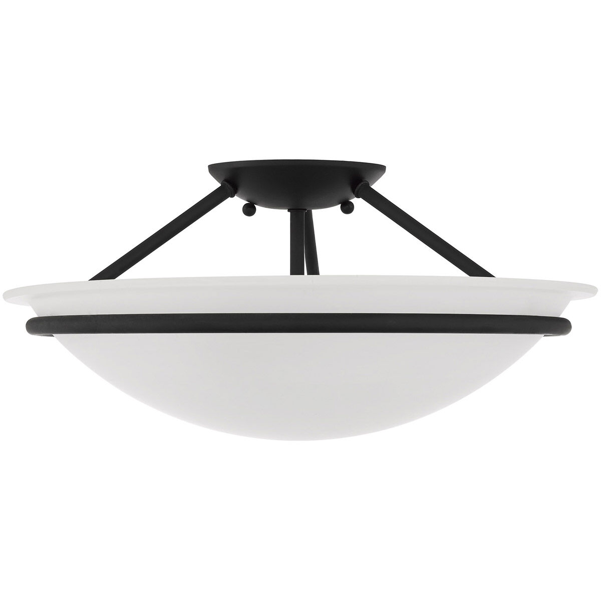 Newburgh 3 Light 16 inch Black Semi-Flush Mount Ceiling Light
