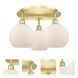 Athens 3 Light 19.75 inch Satin Gold Flush Mount Ceiling Light in Matte White