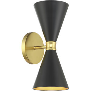 Conic 2 Light 5.5 inch Honey Gold Wall Sconce Wall Light