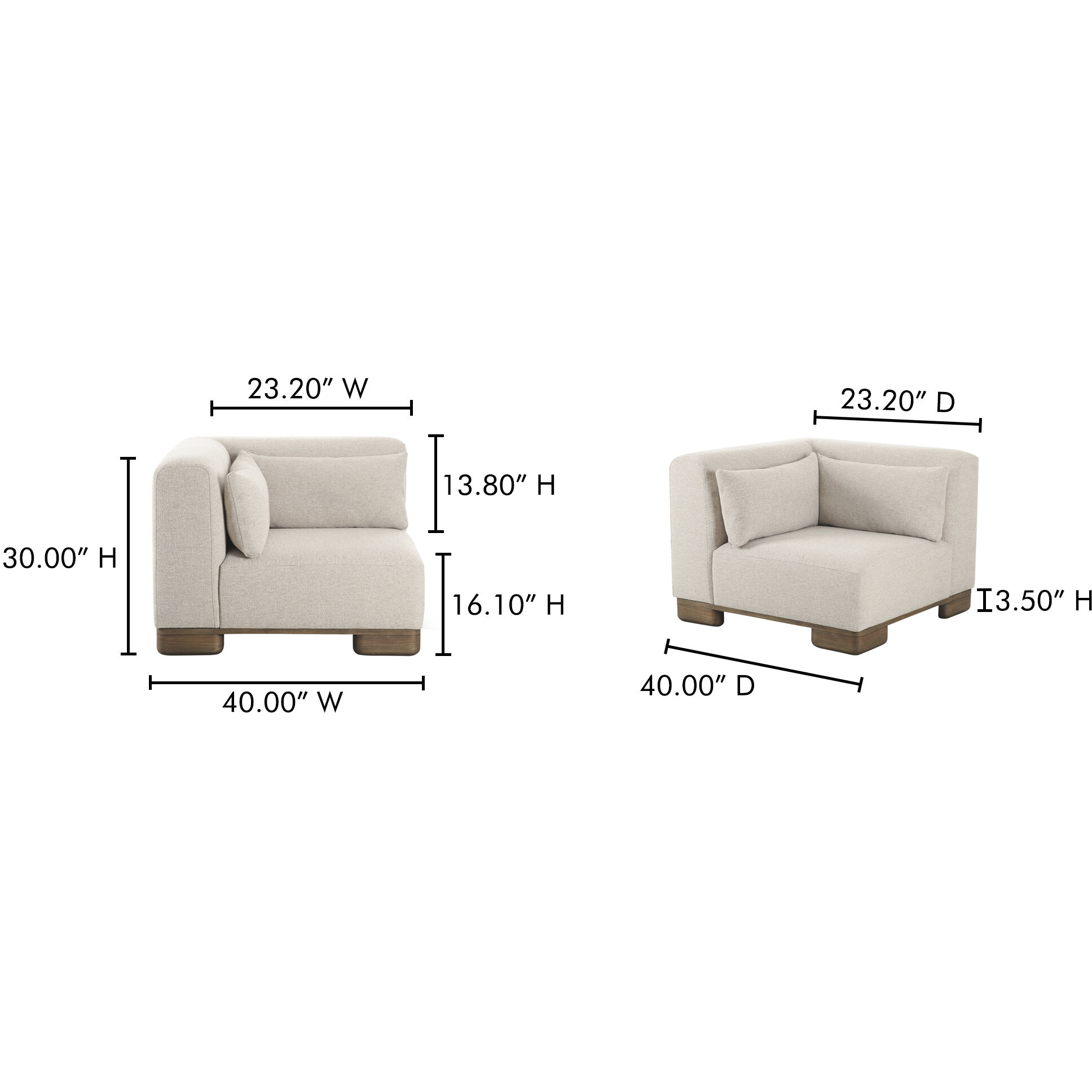 June Beige Corner Chair