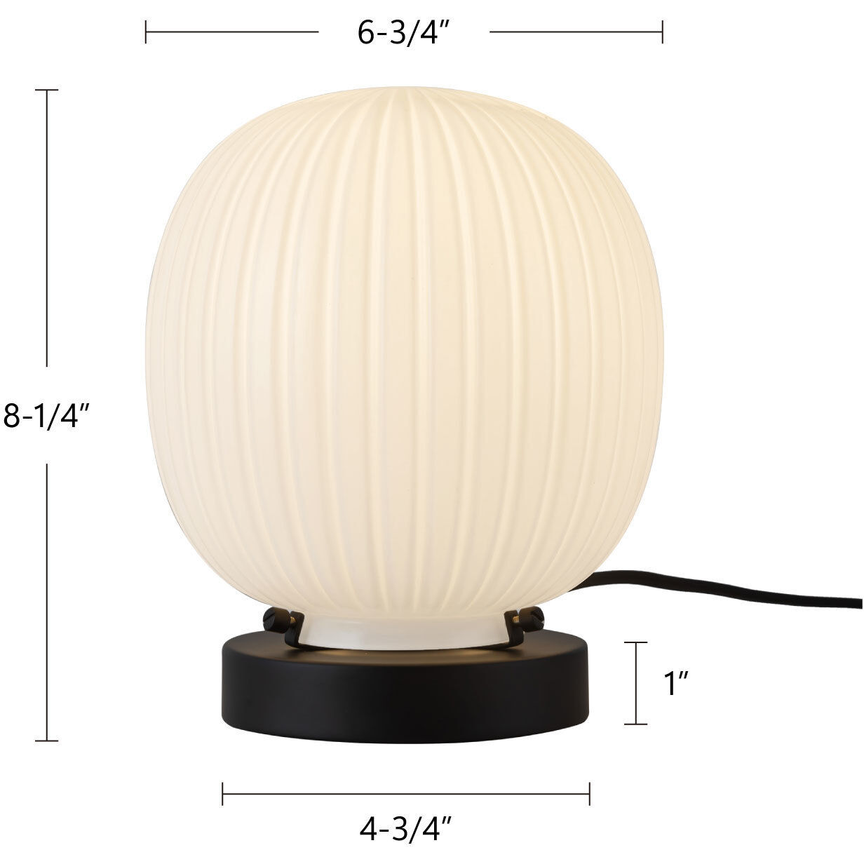 Alora Mood Cherise 8.25 inch 1.00 watt Matte Black/Glossy Ribbed Opal Glass Table Lamp Portable Light