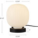 Alora Mood Cherise 8.25 inch 1.00 watt Matte Black/Glossy Ribbed Opal Glass Table Lamp Portable Light