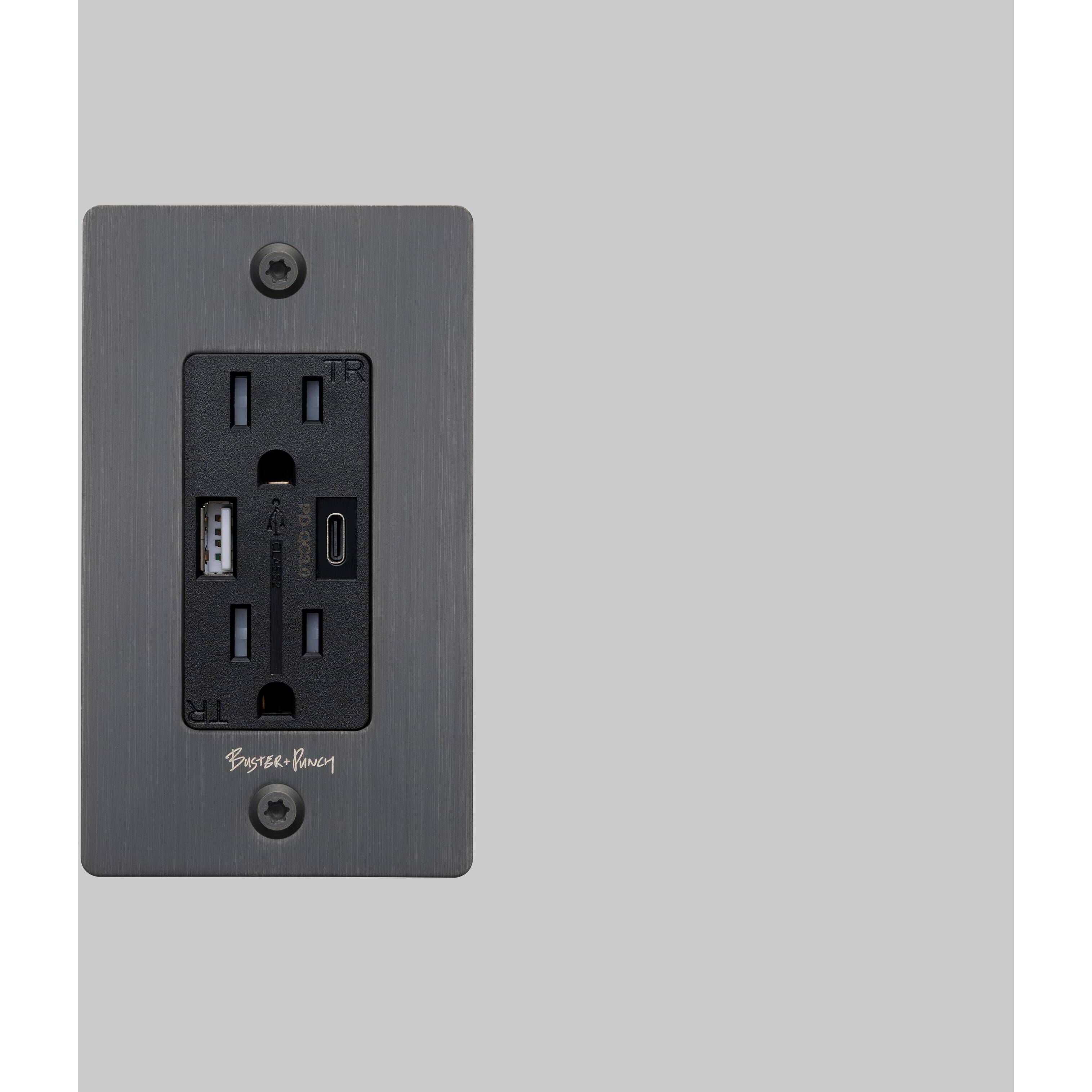 1G Duplex 125 Smoked Bronze Outlet, USB A + C